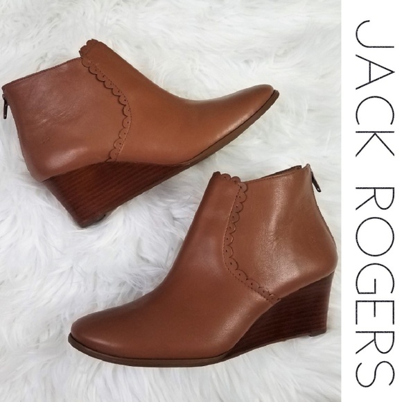 Jack Rogers Shoes - JACK ROGERS Emery Ankle Bootie Wedge Boots 9